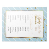 Sweet Baby Blue und Gold Confetti - Candy Bar Notizblock (Vorderseite)