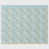 Sweet Baby Blue und Gold Confetti Geschenkpapier (Flach)