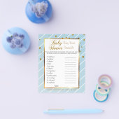 Sweet Baby Blue und Gold Confetti - Word Scramble Flyer (Einzeln)