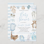 Sweet Baby Boy Baby Dusche Einladung (Vorne/Hinten)