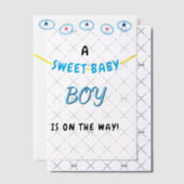 Sweet Baby Boy Blue Baby Dusche Pergament Einladungen (Versetzt (Einladung))