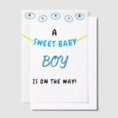 Sweet Baby Boy Blue Baby Dusche Pergament Einladungen (Versetzt)