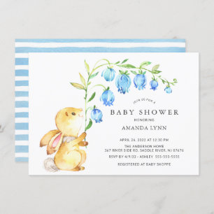 Sweet Baby Boy Bunny Baby Dusche Einladung