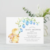 Sweet Baby Boy Bunny Baby Dusche Einladung (Stehend Vorderseite)