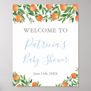 Sweet Baby Boy Citrus Orangen Dusche Willkommen Poster