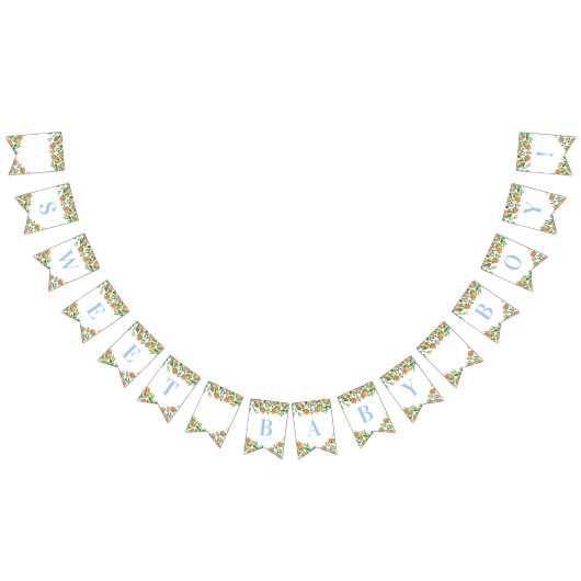 Sweet Baby Boy Citrus Powder Blue Baby Dusche Wimpelkette (Alle)