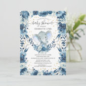 Sweet Baby Boy Elephant Baby Dusche Einladung (Stehend Vorderseite)