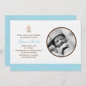 Sweet Baby Boy Foto Taufe Einladung (Vorne/Hinten)