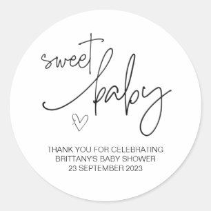 Sweet Baby Boy Girl Niedlich Baby Dusche Gastgesch Runder Aufkleber