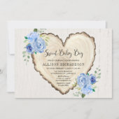 Sweet baby Boy rustic Valentine Herzdusche Einladung (Vorderseite)