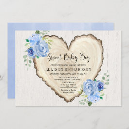 Sweet baby Boy rustic Valentine Herzdusche Einladung