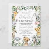 Sweet Baby Boy Safari Baby Dusche Einladung (Vorderseite)