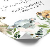 Sweet Baby Boy Safari Baby Dusche Willkommen Poster (Ecke)