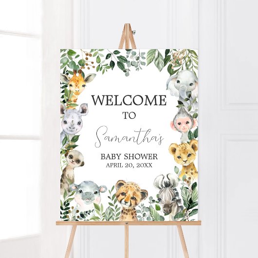 Sweet Baby Boy Safari Baby Dusche Willkommen Poster