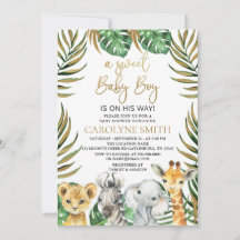 Sweet Baby Boy Safari Jungle Animals Baby Dusche