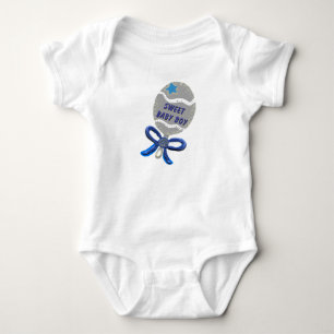 Sweet Baby Boy Silver Blue Rattle Strampler