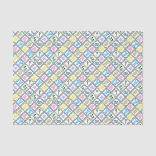 Sweet Baby Boy Squares Seidenpapier (Vorderseite)