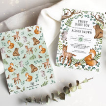 Sweet Baby Boy Woodland Forest Animals Dusche