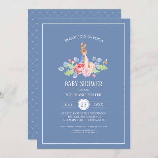 Sweet Baby Bunny | Kaninchendusche Einladung (Vorne/Hinten)