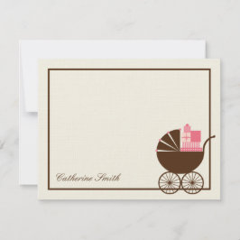 Sweet Baby Carriage Baby Dankeschön Card - Pink Mitteilungskarte