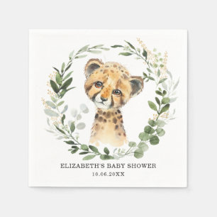 Sweet Baby Cheetah Botanical Greenery Gold Dusche Serviette
