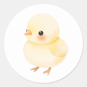 Sweet Baby Chick Watercolor Illustration Sticker