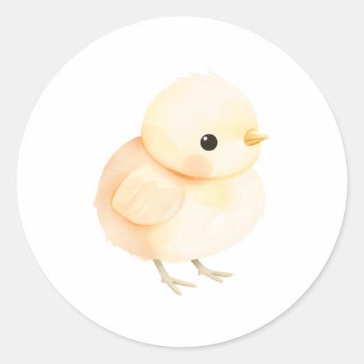 Sweet Baby Chick Watercolor Illustration Sticker (Vorderseite)