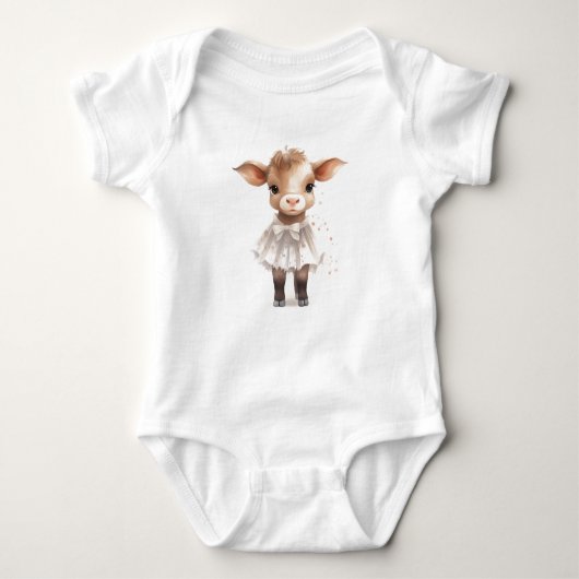 Sweet Baby Cow Cala in einem Kleid Baby Strampler (Vorderseite)