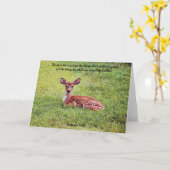 Sweet Baby Deer Fawn Art Bible Verse Card Karte (Gelbe Blume)