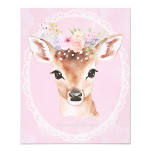 Sweet Baby Deh mit Blume Crown   Rosa Kinderzimmer Fotodruck