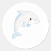 Sweet Baby Dolphin Calf Sticker Wasserfarbe (Vorderseite)
