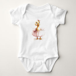 Sweet Baby Duckling in rosa Kleid Baby Strampler