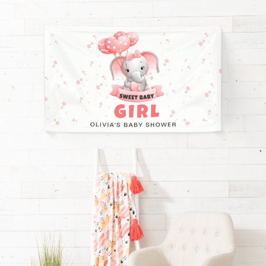 Sweet Baby Elephant Baby Dusche Banner (Insitu)
