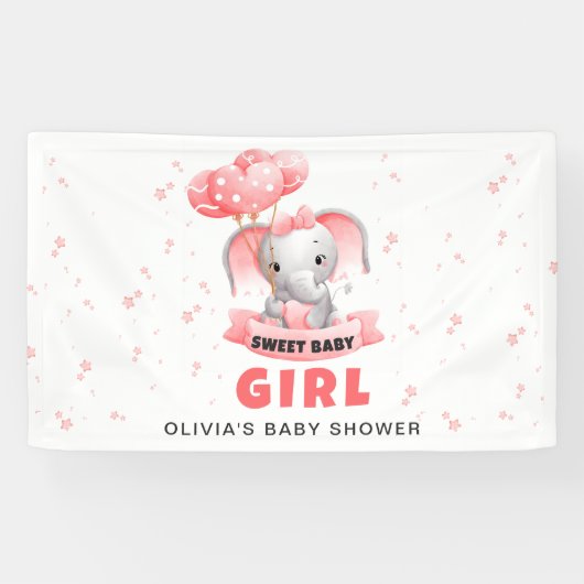 Sweet Baby Elephant Baby Dusche Banner (Horizontal)