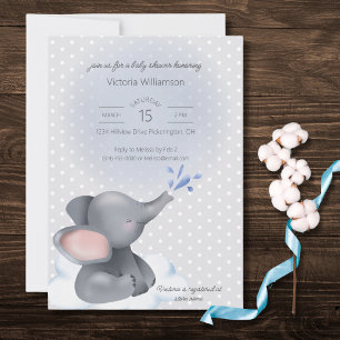 Sweet Baby Elephant Baby Dusche Einladung