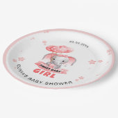 Sweet Baby Elephant Baby Dusche Pappteller (Schrägansicht)