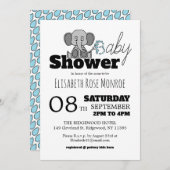 Sweet Baby Elephant, Babydusche Einladung (Vorne/Hinten)