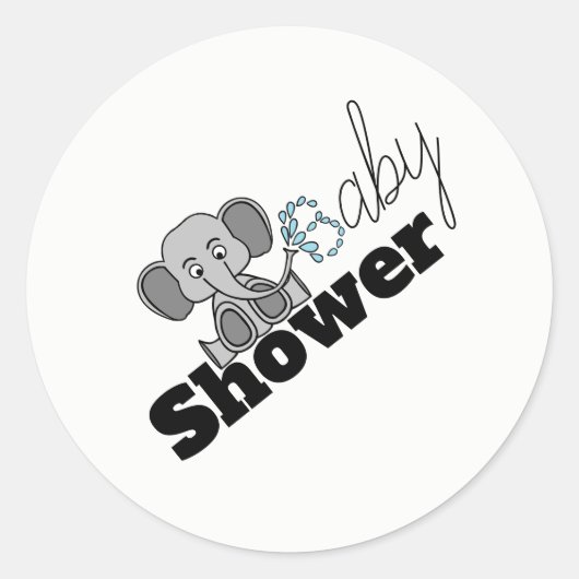 Sweet Baby Elephant, Babydusche Runder Aufkleber (Vorderseite)