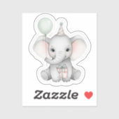 Sweet Baby Elephant Geburtstagsfeier Aufkleber (Blatt)