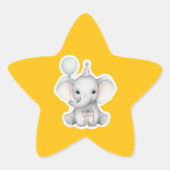 Sweet Baby Elephant Geburtstagsfeier Sticker (Vorderseite)