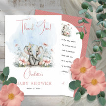 Sweet Baby Elephant Girl Pink Baby Dusche