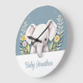Sweet Baby Elephant Große Wanduhr (Winkel)