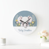Sweet Baby Elephant Große Wanduhr (Zuhause)