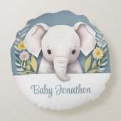 Sweet Baby Elephant Rundes Kissen (Rückseite)