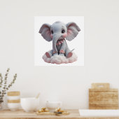 Sweet Baby Elephant Wall Art - Kinderzimmer Poster (Küche)