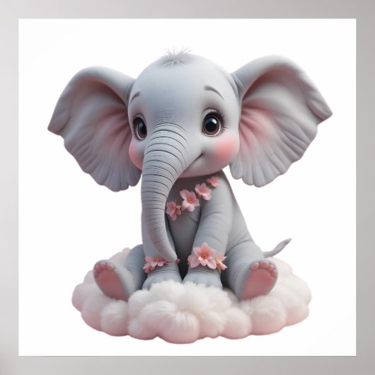 Sweet Baby Elephant Wall Art - Kinderzimmer Poster (Vorne)