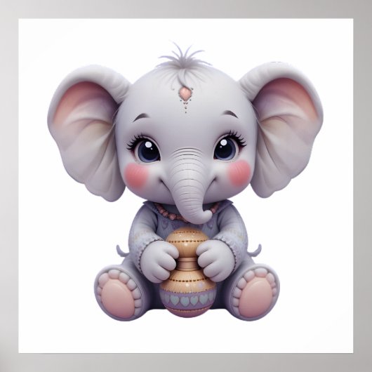 Sweet Baby Elephant Wall Art - Kinderzimmer Poster (Vorne)