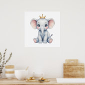 Sweet Baby Elephant Wall Art – Nursery Poster (Küche)