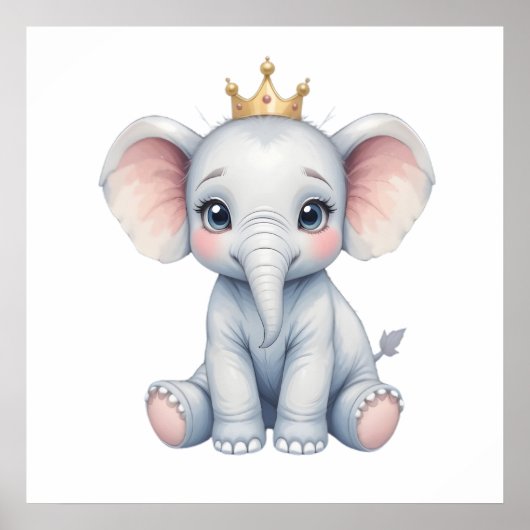 Sweet Baby Elephant Wall Art – Nursery Poster (Vorne)