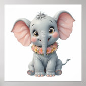 Sweet Baby Elephant Wall Art – Nursery Poster  (Vorne)